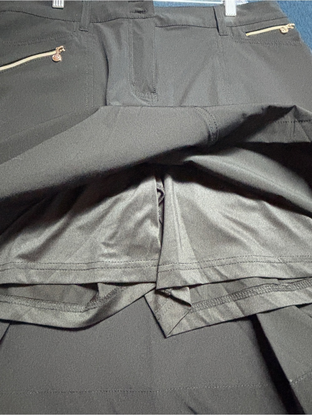 Daily Sports Born in Sweden Black Miracle Skort with Gold zipper/ buttons. - Picture 12 of 16
